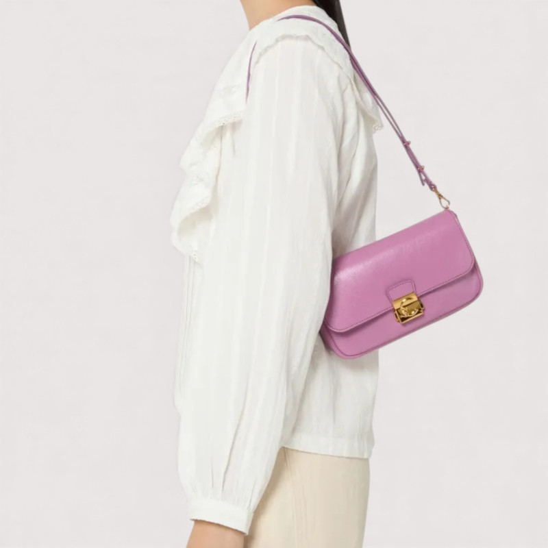 C-ME LOCK SHINY SMOOTH KOŽENÁ MINI BAG COCCINELLE