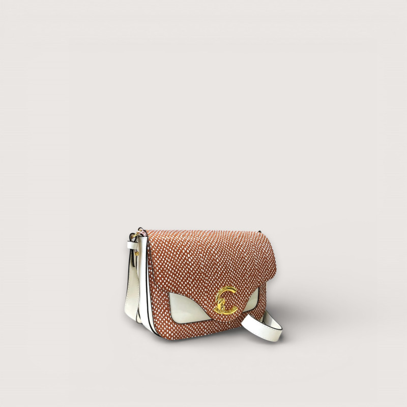 C-ME ELAPHE DOTS PRINT BIMATERIAL CROSSBODY KABELKA