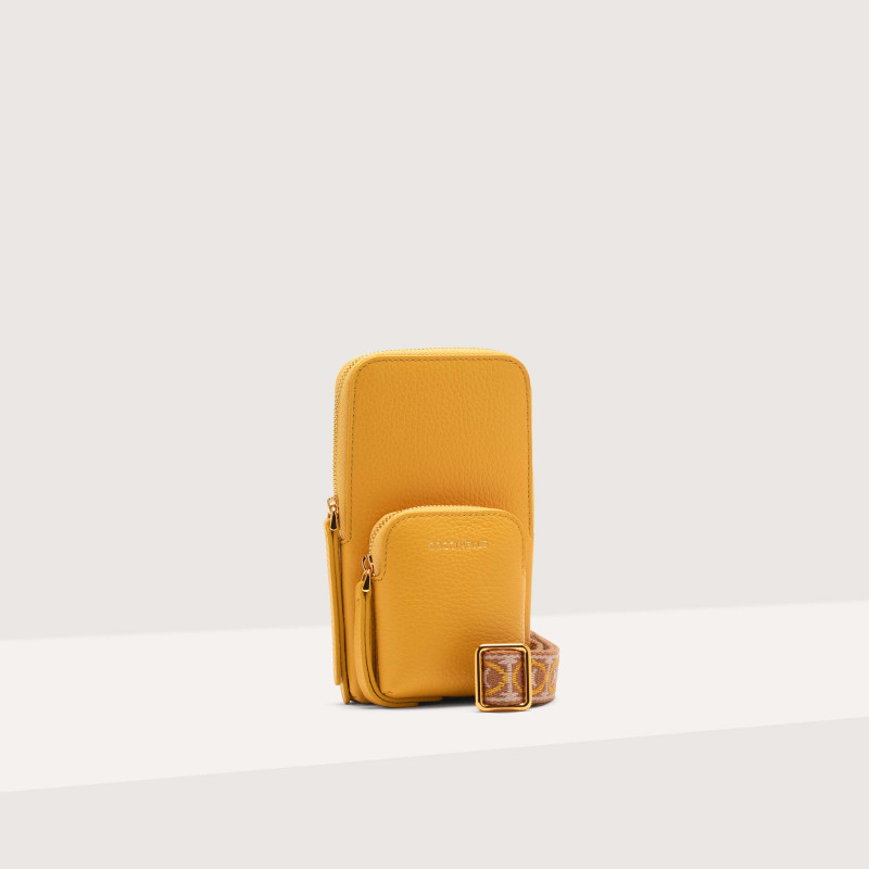 COCCINELLE PIXIE KOŽENÉ POUZDRO NA TELEFON BRUNETTE AW25