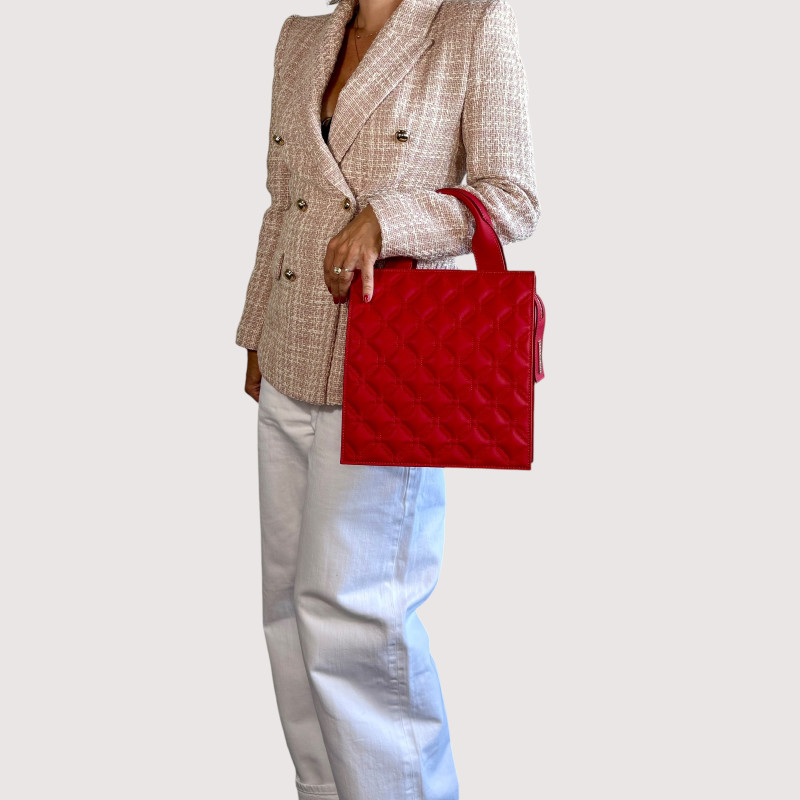 IRENE ELEGANCE  KOŽENÁ KABELKA ANNA VIRGILI RED