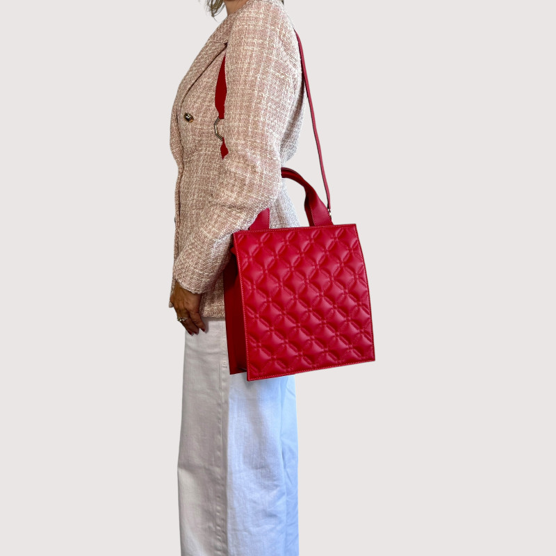IRENE ELEGANCE  KOŽENÁ KABELKA ANNA VIRGILI RED