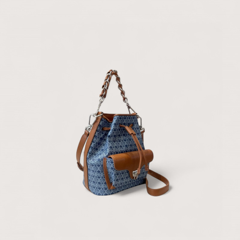 COCCINELLE BEAT GENERATION SMALL DENIM COATED MONOGRAM