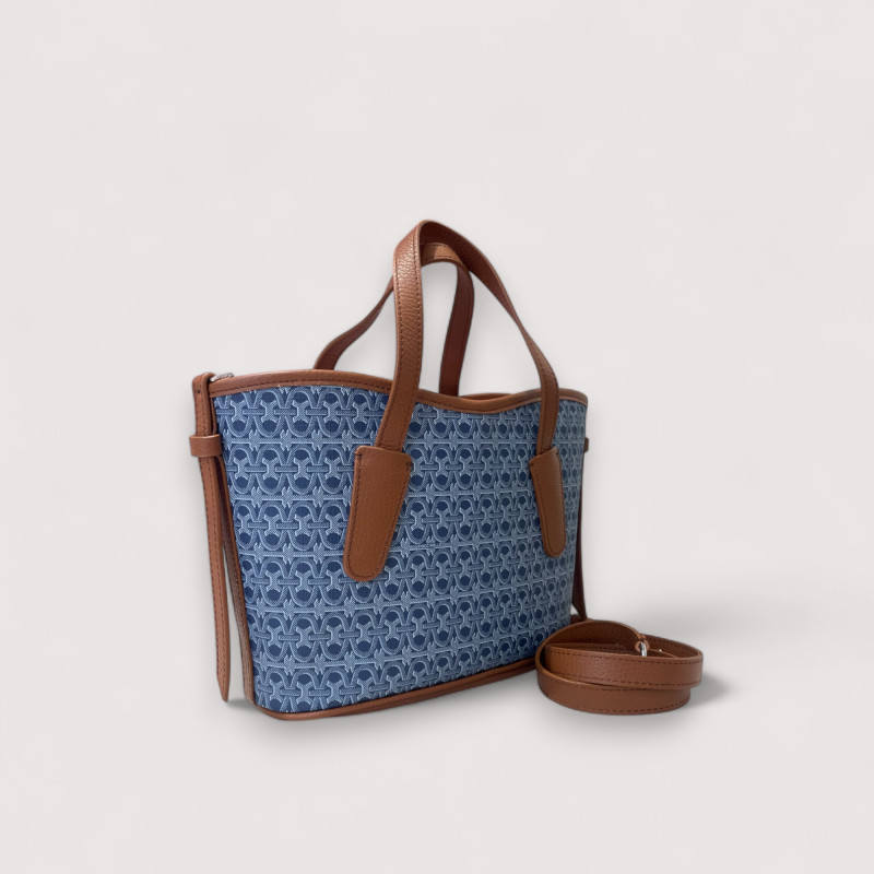 NEW NEVER WITHOUT BAG SMALL DENIM COAT MONOGRAM KABELKA COCCINELLE