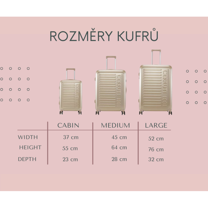 CESTOVNÍ KUFR MEDIUM CERRUTI 1881 CHAMPAGNE